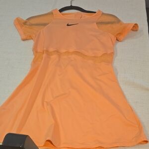 Nike Tennis Orange Dri-FIT Mesh Dress